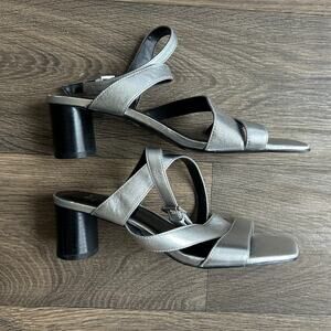 Marc Fisher Silver Strappy Heels Size 7.5